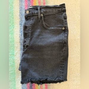 Agolde Black Raw Hem Denim Shorts